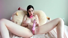 Sexy teen ebony solo toy masturbation