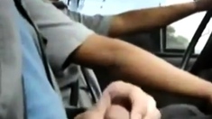 Big Dick Flash for Taxi Driver - Gay Latino Handjob