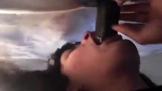 Black Cock Blowjob at Gloryhole by Crossdresser