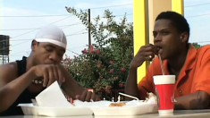 Two handsome black guys have hot anal sex before cumming together