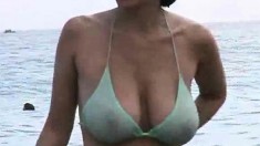 Beach big boobs